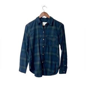 Abercrombie & Fitch Blue and Green Button Down Shirt | Plaid | Small